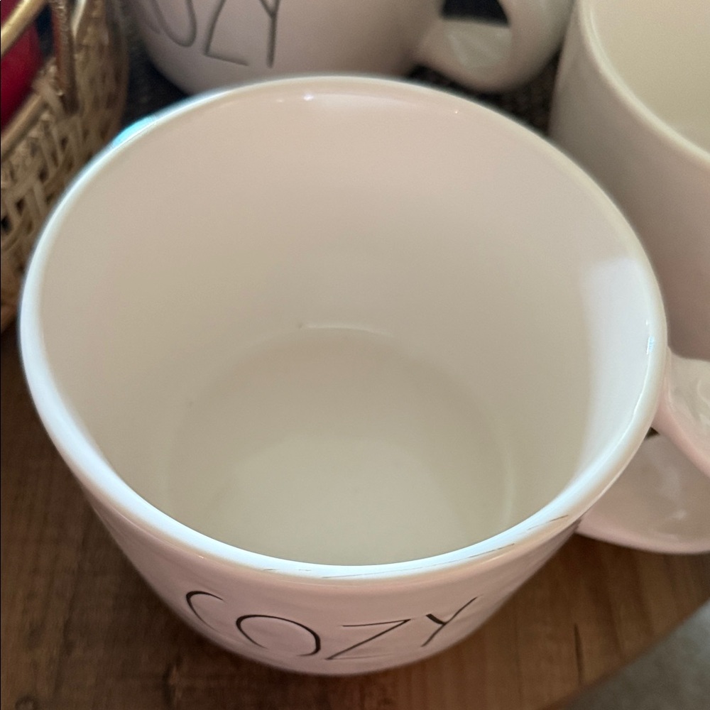 Rae Dunn Cozy White Mugs Set of 2 - Picture 4 of 5